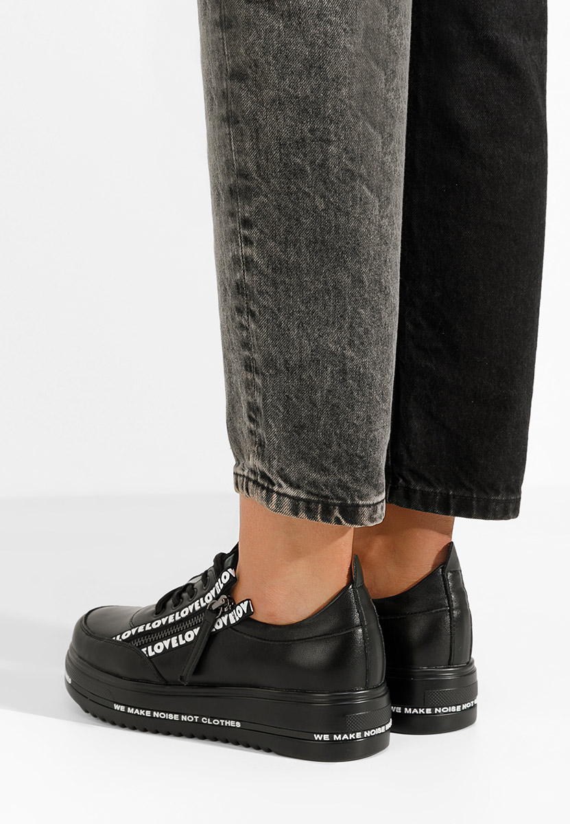 Elova fekete telitalpú platform sneaker