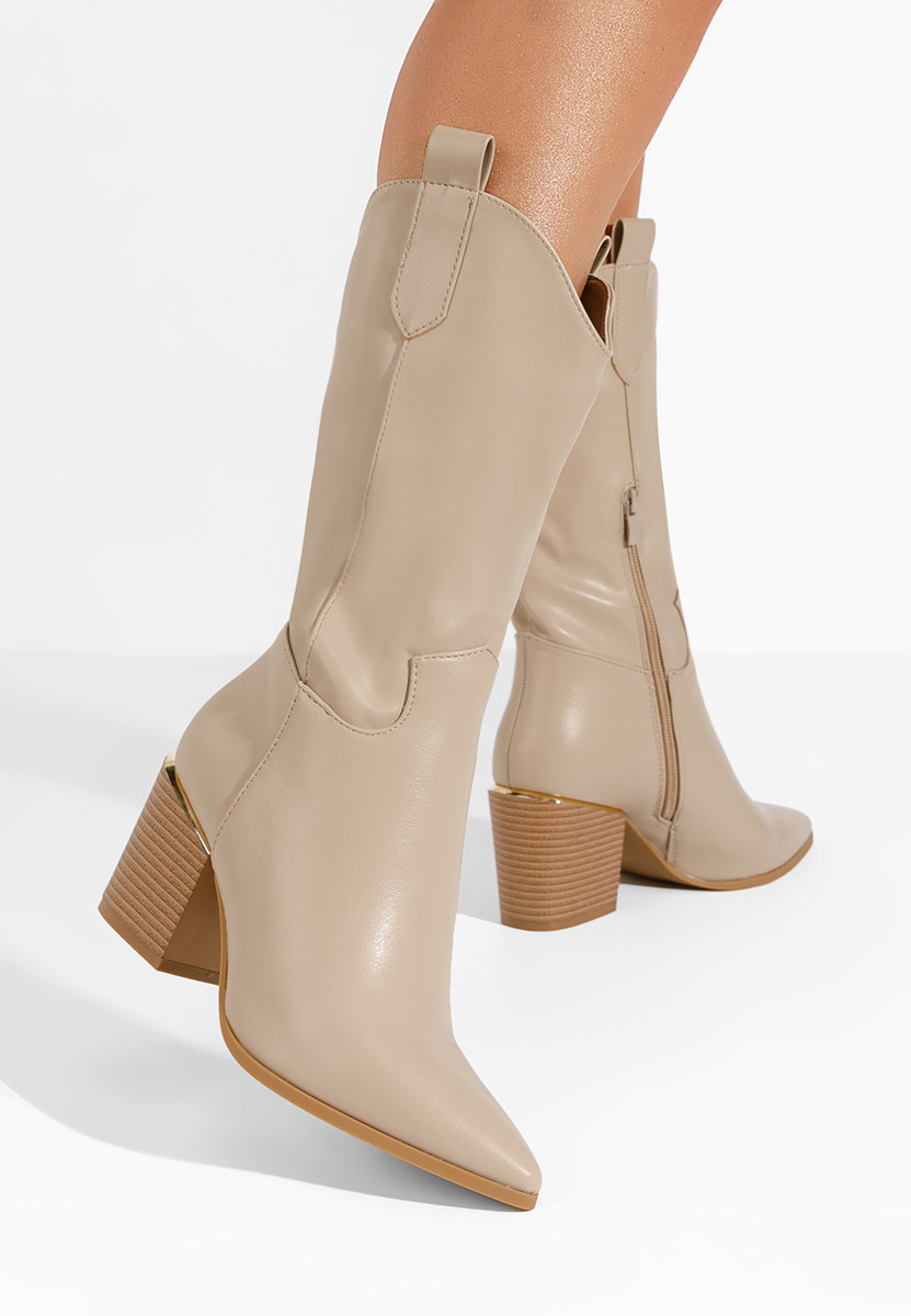 Meridia khaki cowboy csizma női 