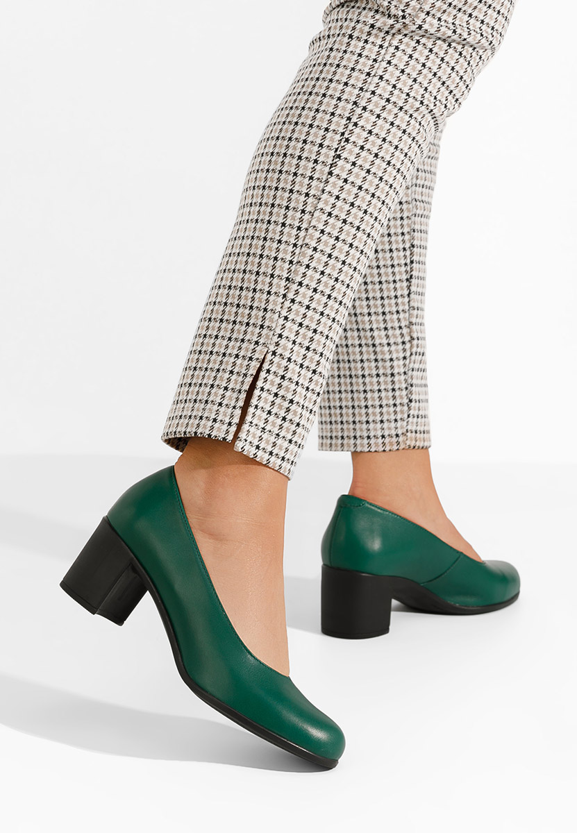 Dalida zöld bőr félcipő