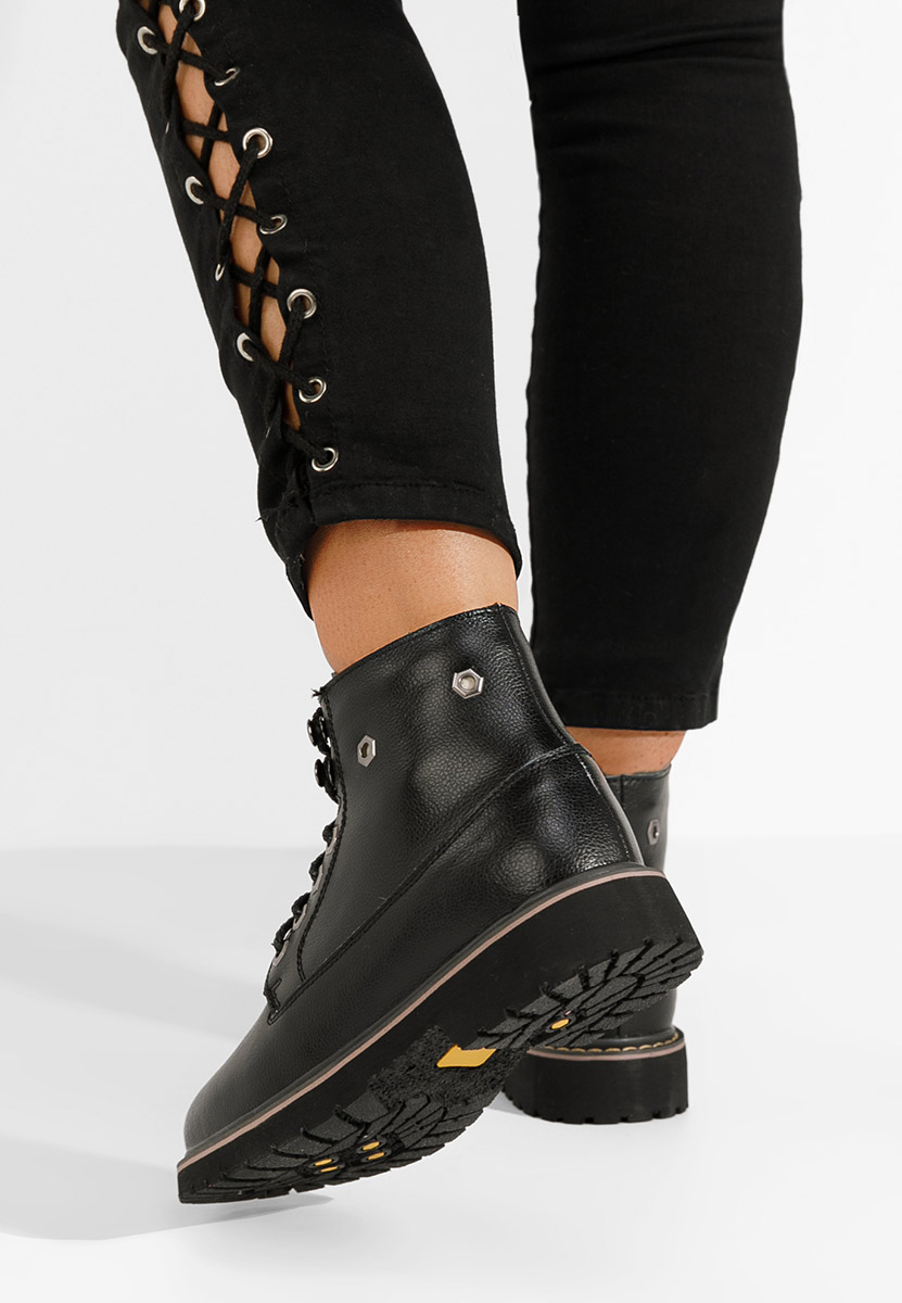 Arvina fekete női bőr bakancs