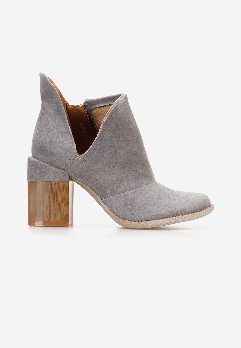 Odeisa szürke bokacsizma vastag sarokkal