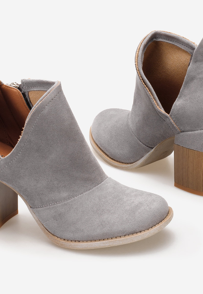 Odeisa szürke bokacsizma vastag sarokkal