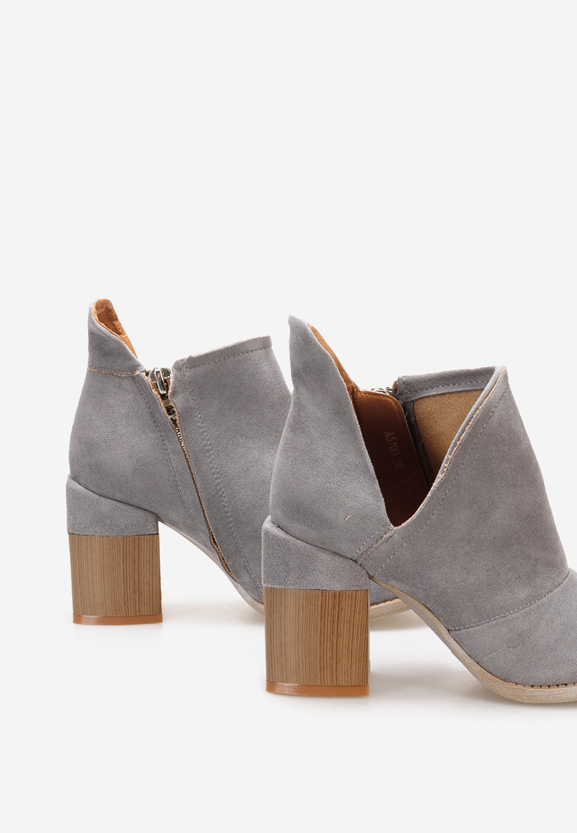 Odeisa szürke bokacsizma vastag sarokkal