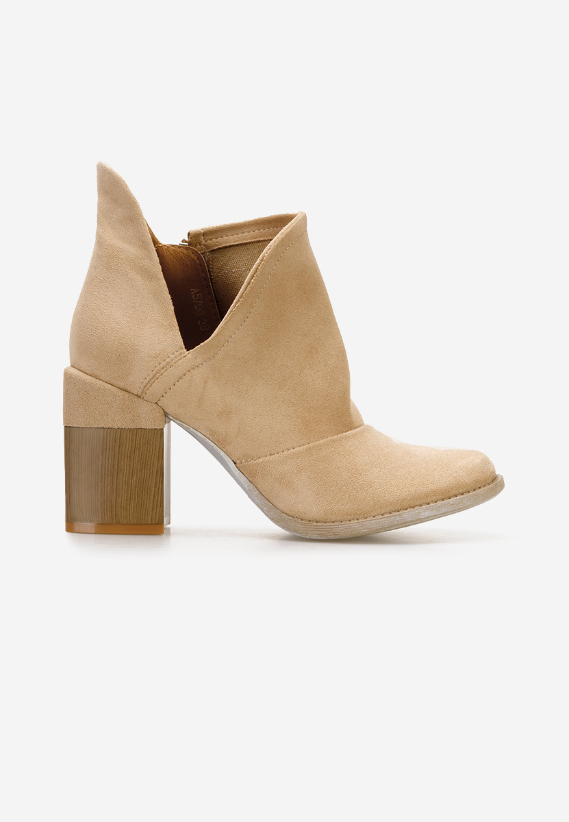 Odeisa khaki bokacsizma vastag sarokkal