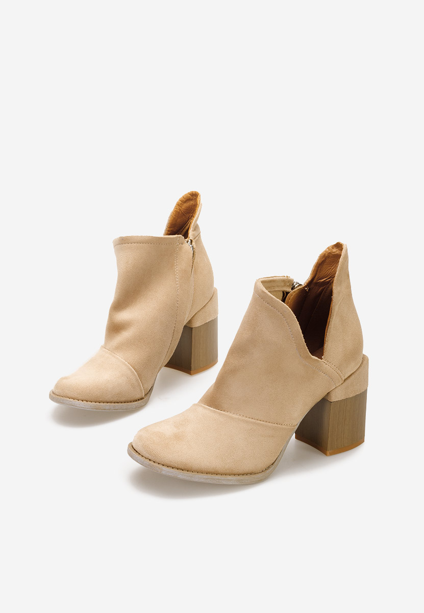 Odeisa khaki bokacsizma vastag sarokkal