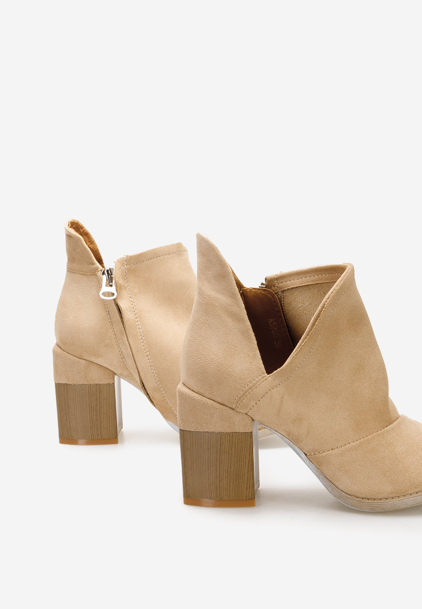 Odeisa khaki bokacsizma vastag sarokkal