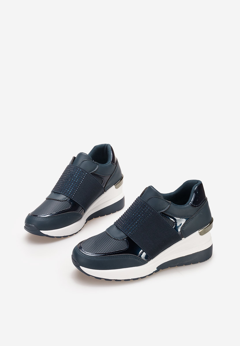 Valesca tengerészkék platform sneaker cipő 