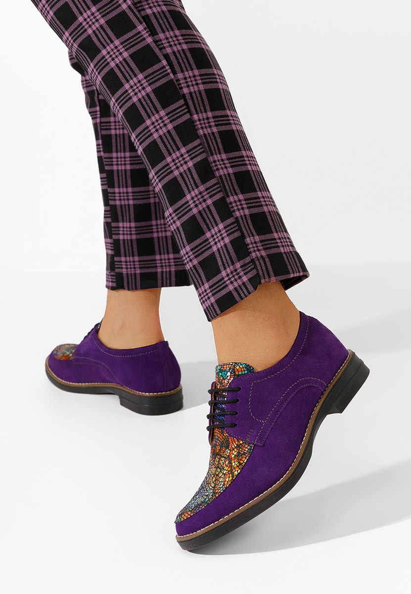 Radiant lila női bőr derby cipő
