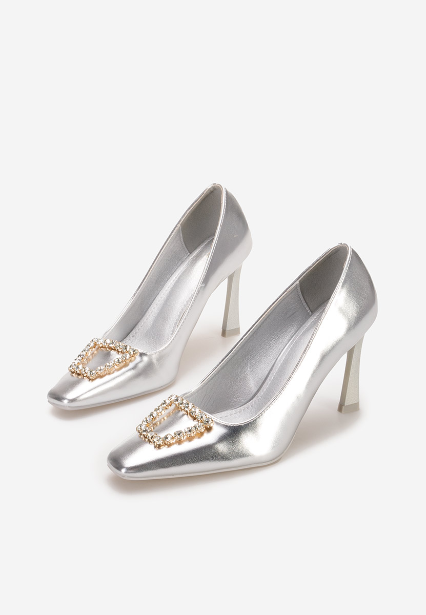 Zerna ezüst tűsarkú cipő 