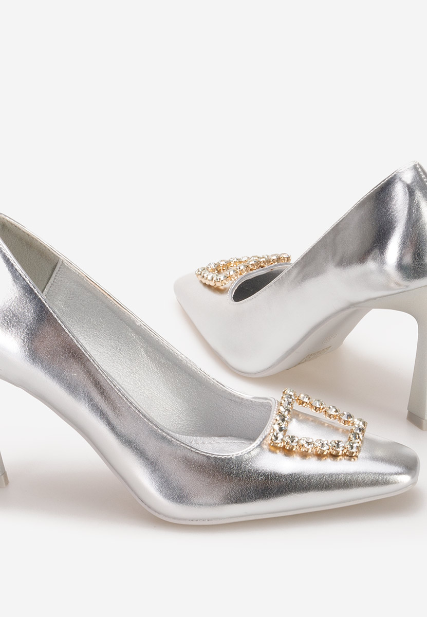 Zerna ezüst tűsarkú cipő 