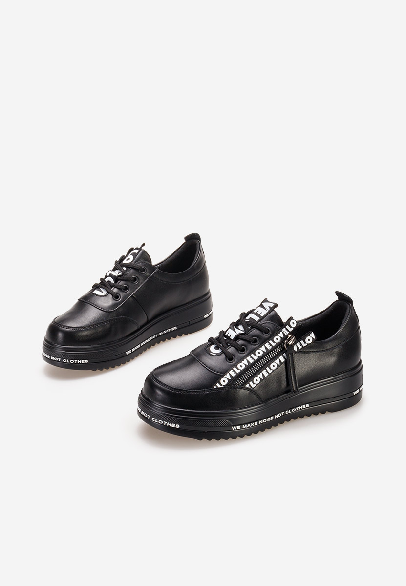 Elova fekete telitalpú platform sneaker