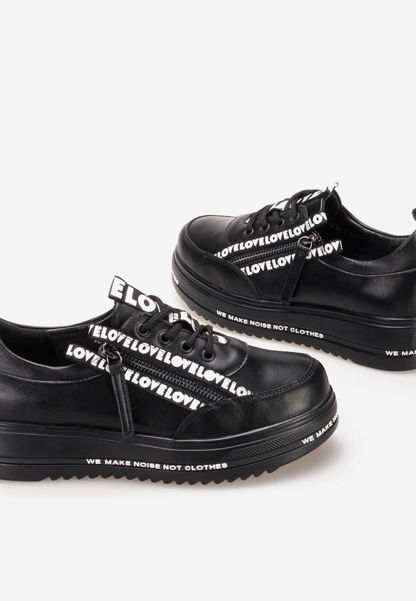 Elova fekete telitalpú platform sneaker