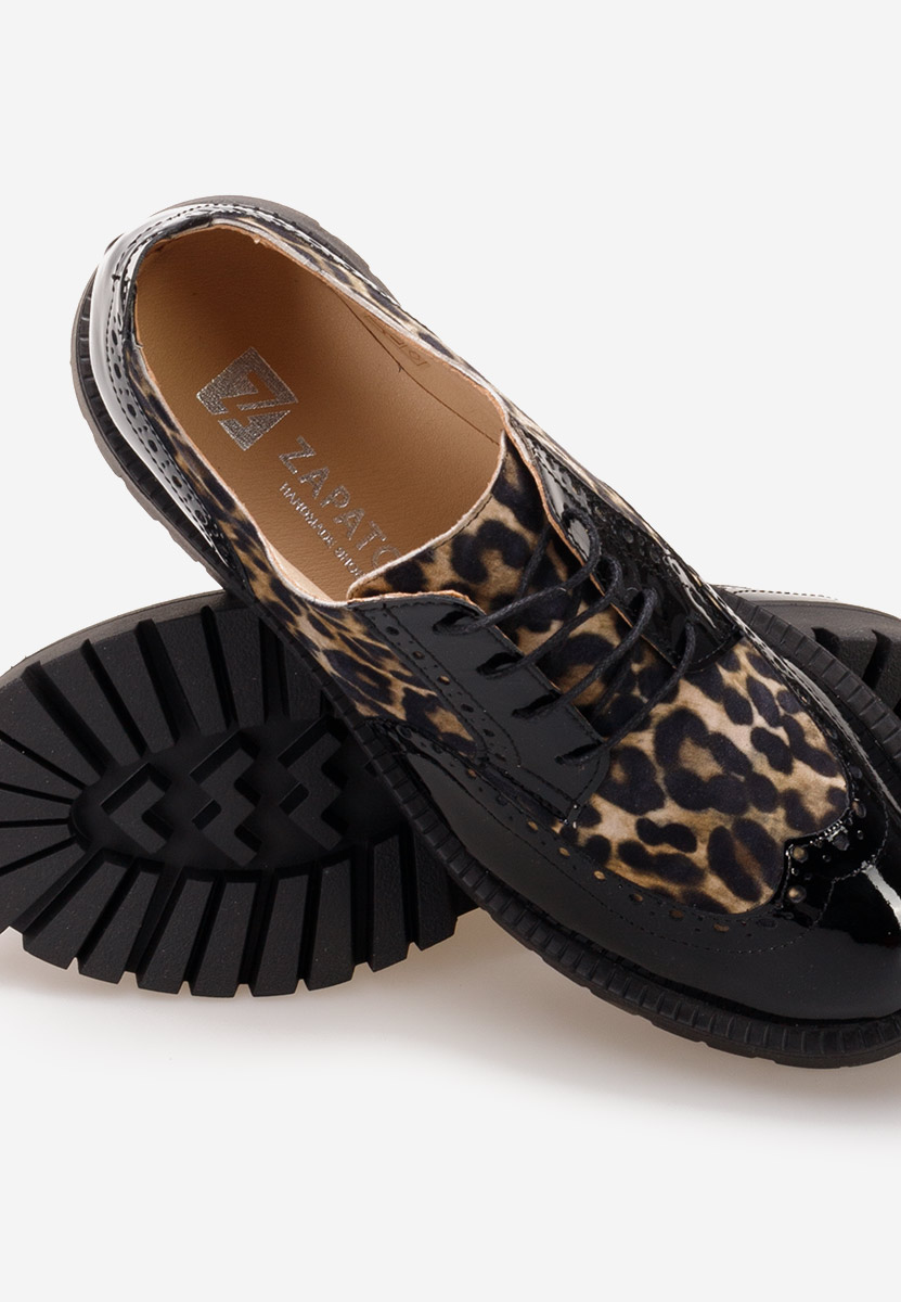 Flexa leopárdmintás női brogue cipő