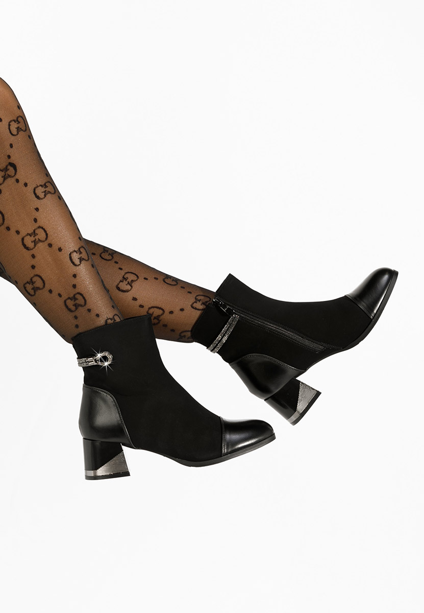 Excelsa fekete elegáns női bokacsizma