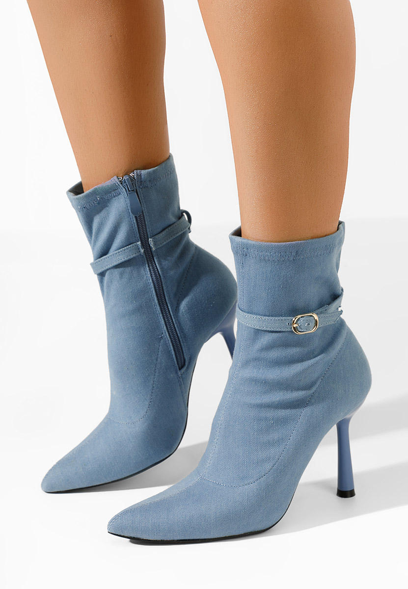 Gioia kék tűsarkú bokacsizma