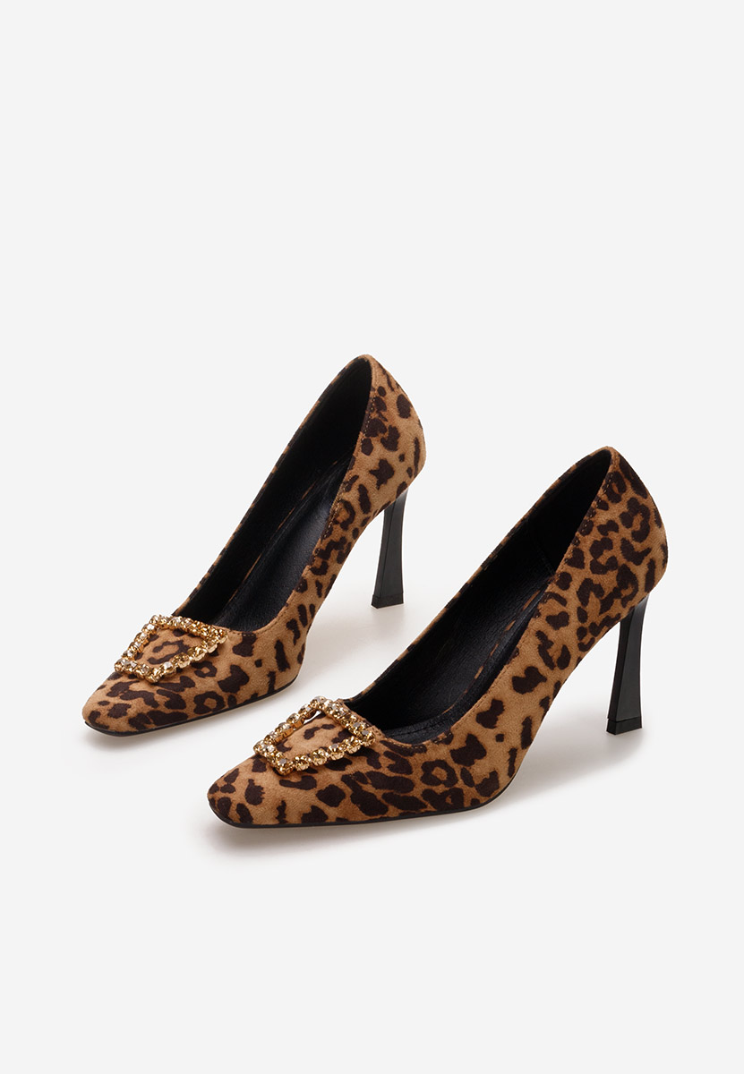 Zerna leopárdmintás tűsarkú cipő 