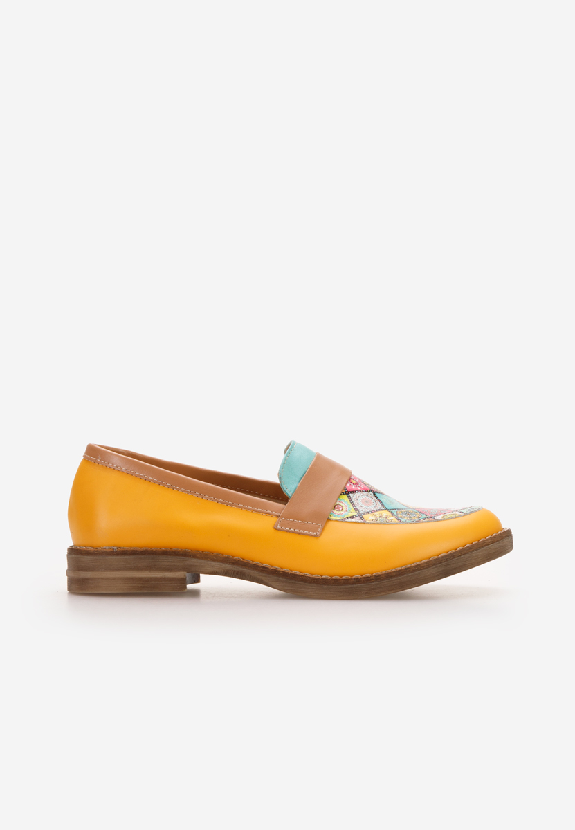 Aleda sárga női loafer cipő