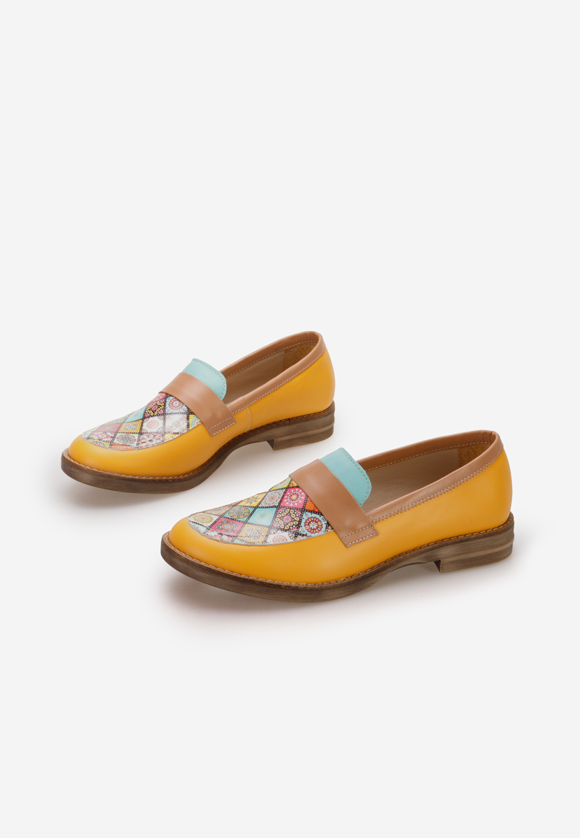 Aleda sárga női loafer cipő