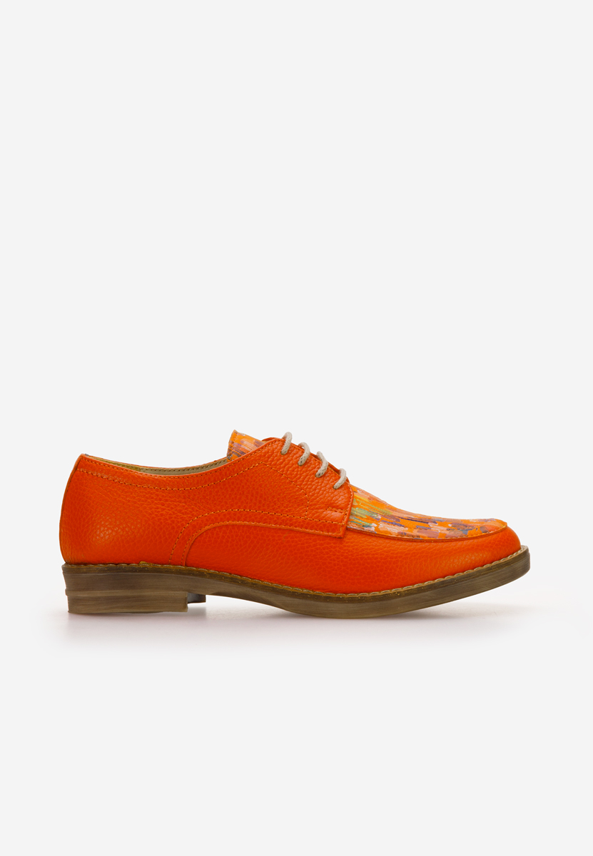 Radiant narancssárga női bőr derby cipő