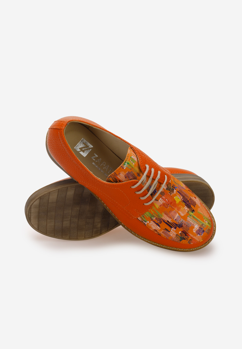 Radiant narancssárga női bőr derby cipő