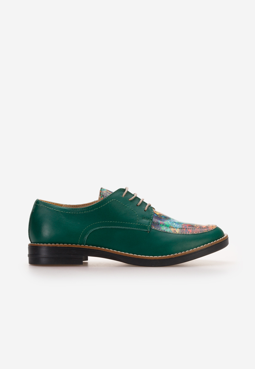 Radiant zöld női bőr derby cipő