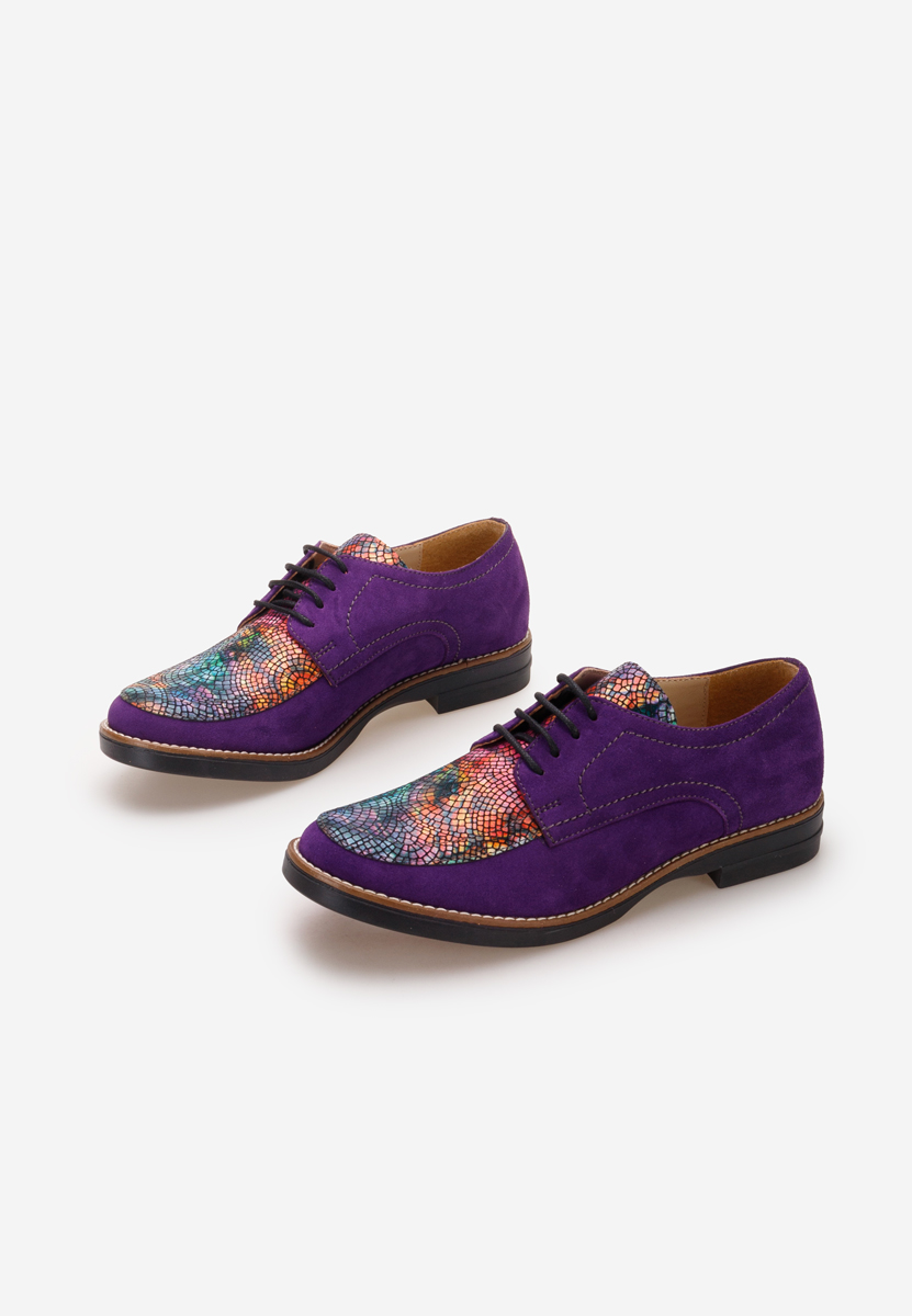 Radiant lila női bőr derby cipő
