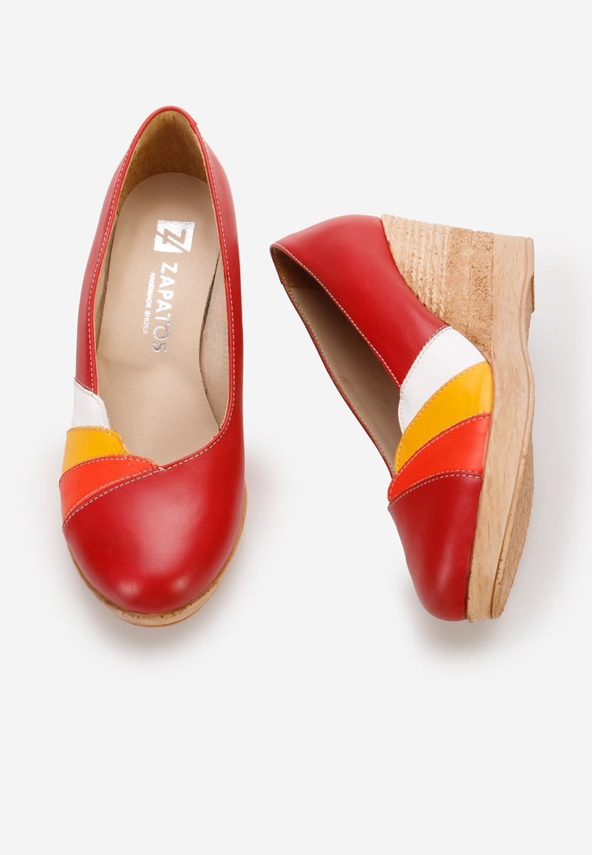 Iryela piros platform cipők