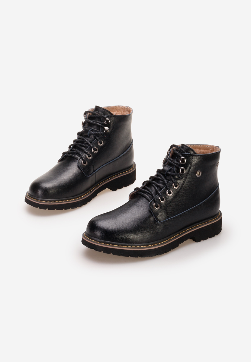 Arvina fekete női bőr bakancs