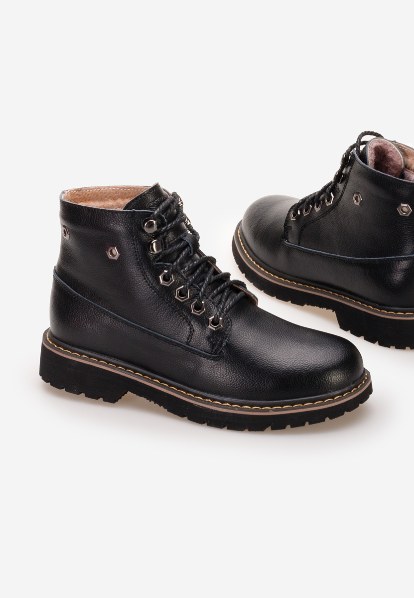 Arvina fekete női bőr bakancs