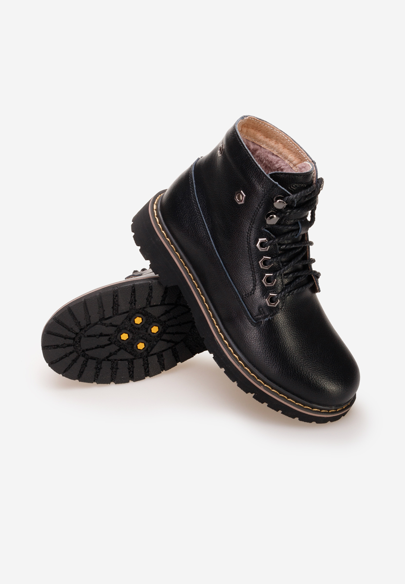 Arvina fekete női bőr bakancs