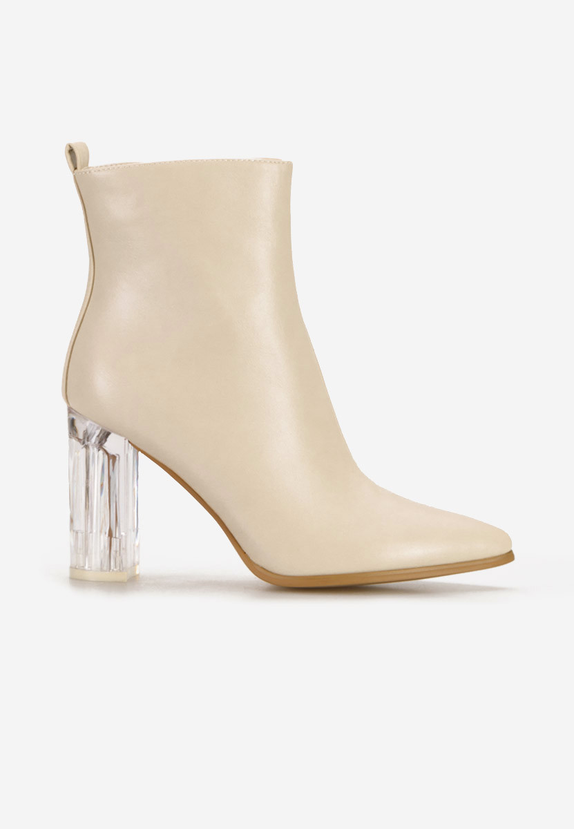 Arilea bézs bokacsizma vastag sarokkal