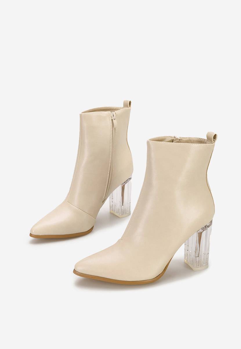 Arilea bézs bokacsizma vastag sarokkal