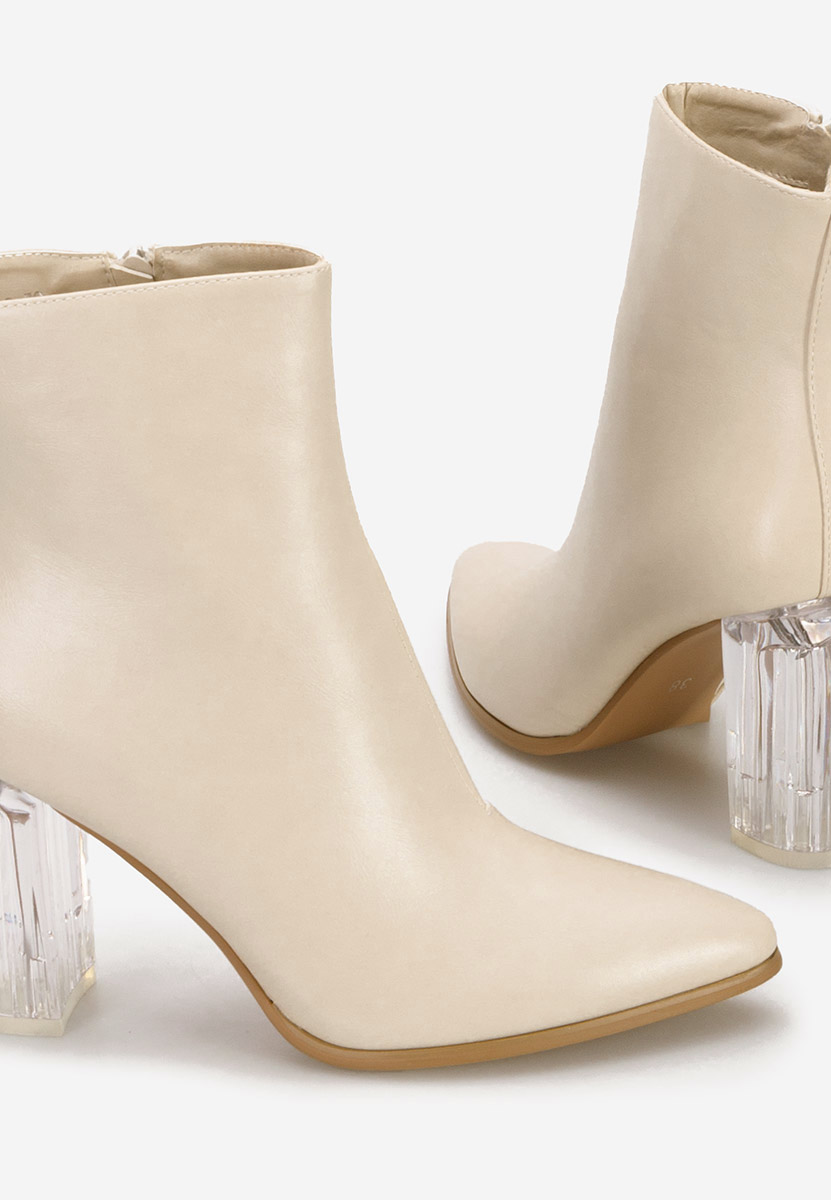 Arilea bézs bokacsizma vastag sarokkal