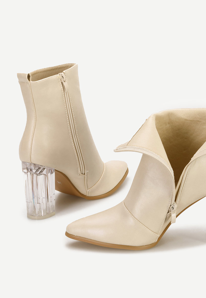 Arilea bézs bokacsizma vastag sarokkal