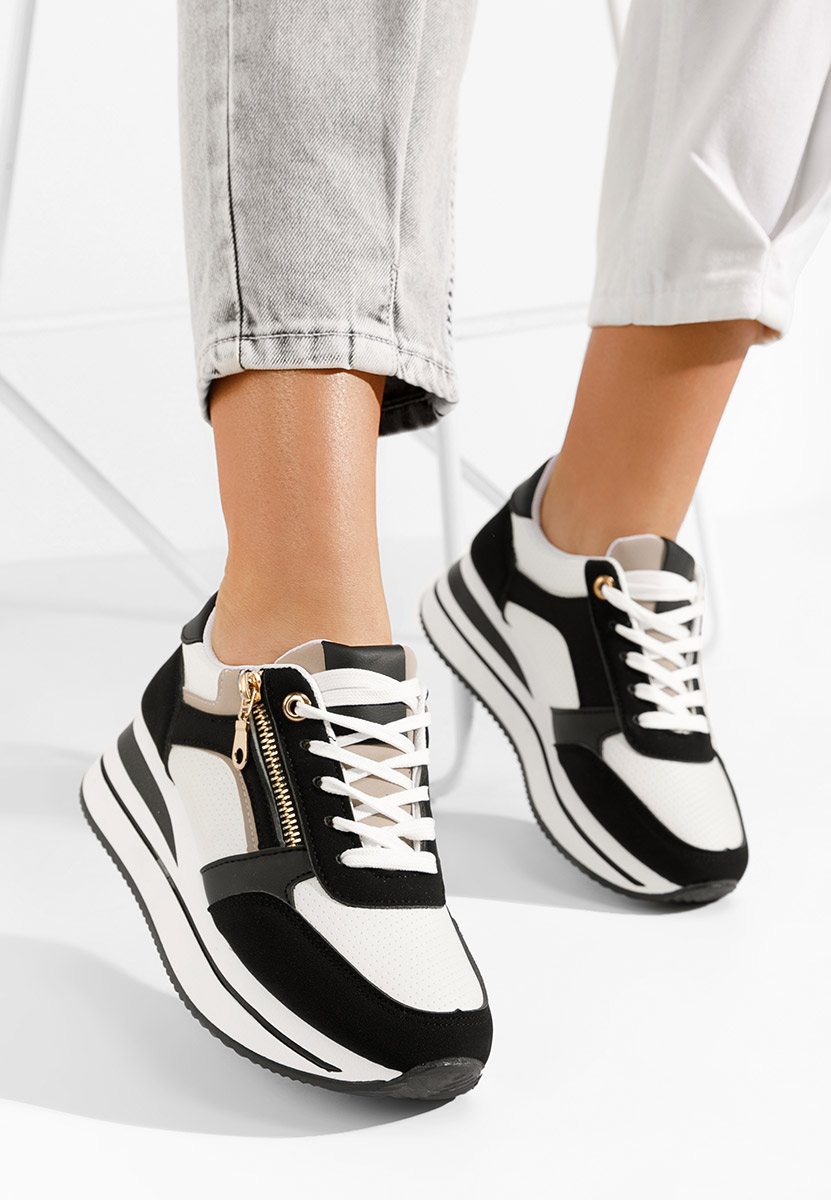 Mariella fekete platform sneaker cipő 