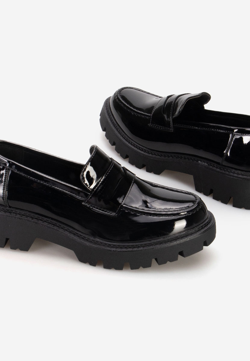 Zampa fekete női telitalpú mokaszín