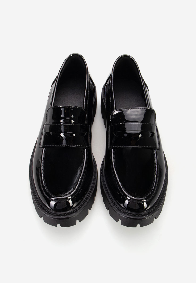 Zampa fekete női telitalpú mokaszín