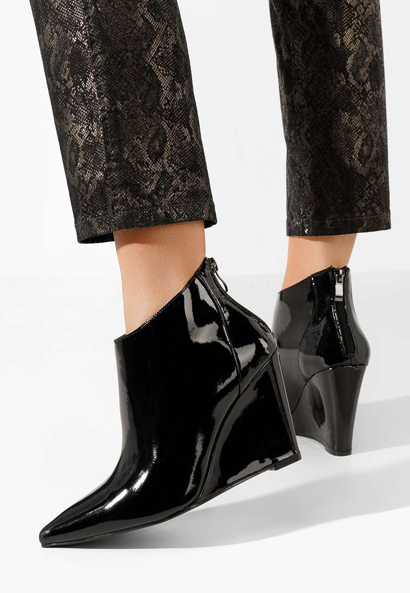 Shenna fekete női platform bokacsizma 