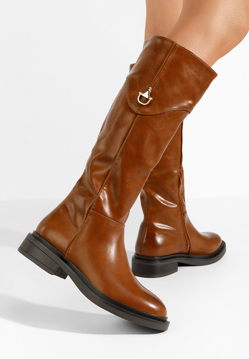 Ameila camel lapos talpú csizma 