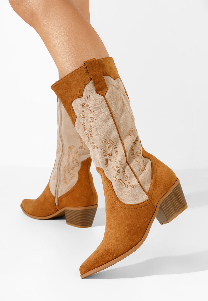 Kania camel cowboy csizma női 