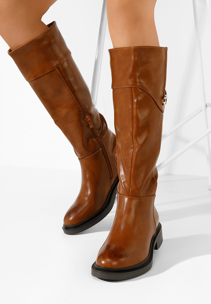 Ameila camel lapos talpú csizma 