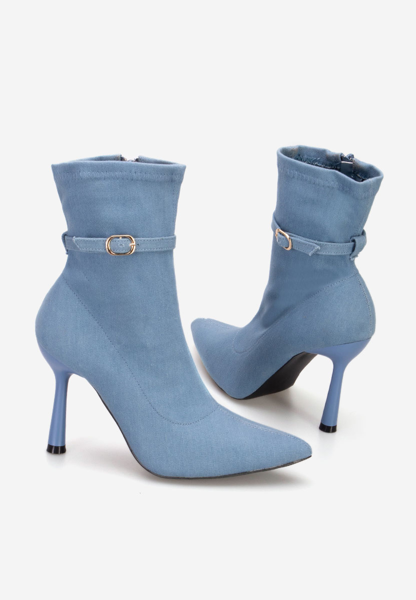 Gioia kék tűsarkú bokacsizma