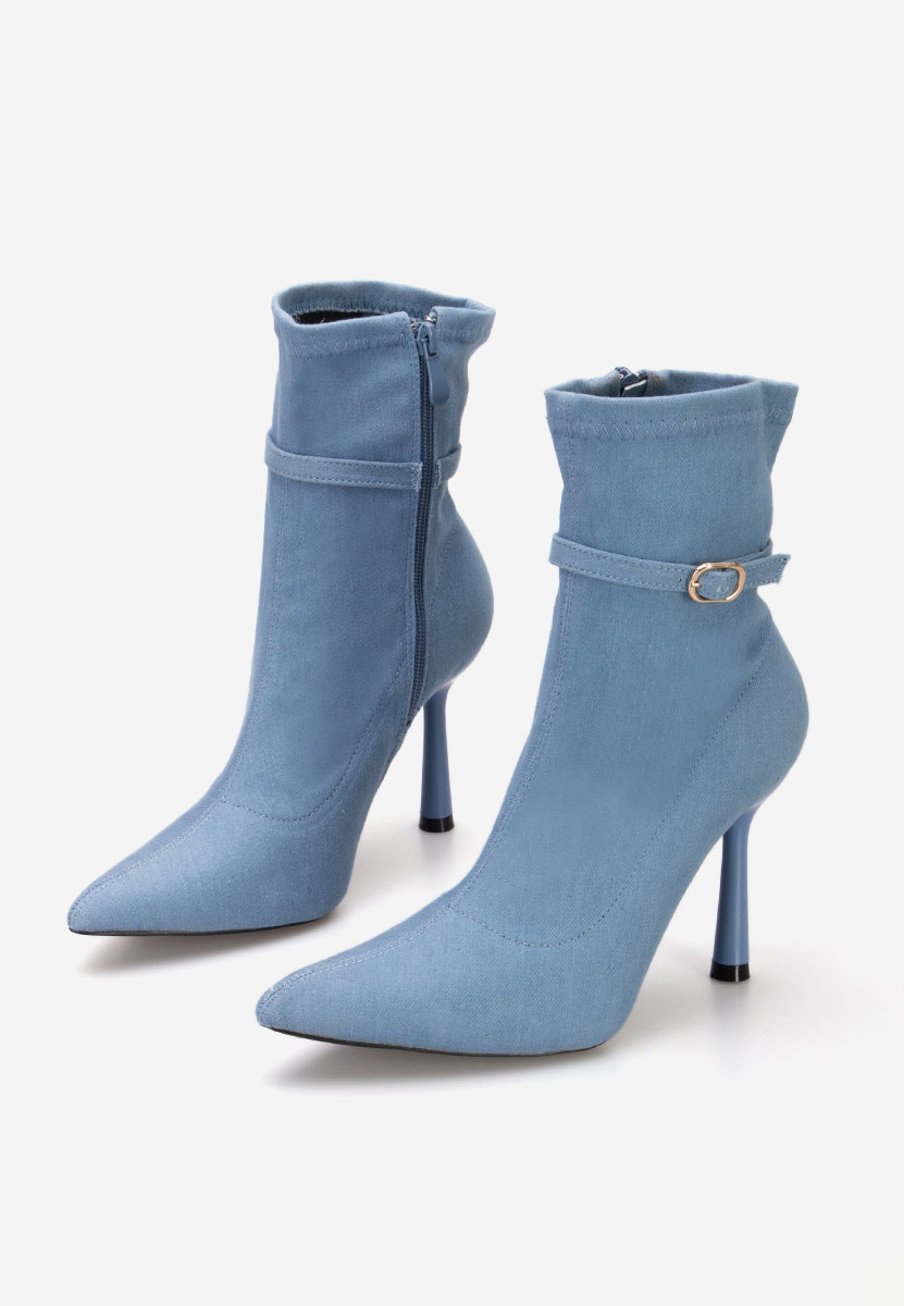 Gioia kék tűsarkú bokacsizma