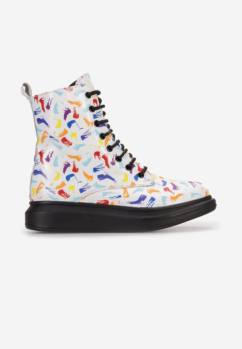 Cabera fehér női bőr bokacsizma