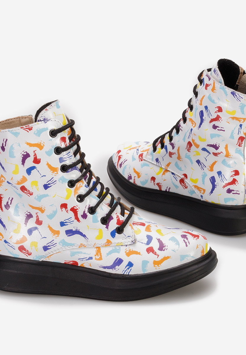 Cabera fehér női bőr bokacsizma