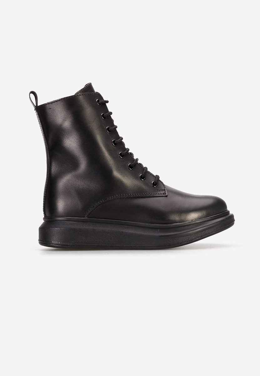 Cabera fekete női bőr bokacsizma