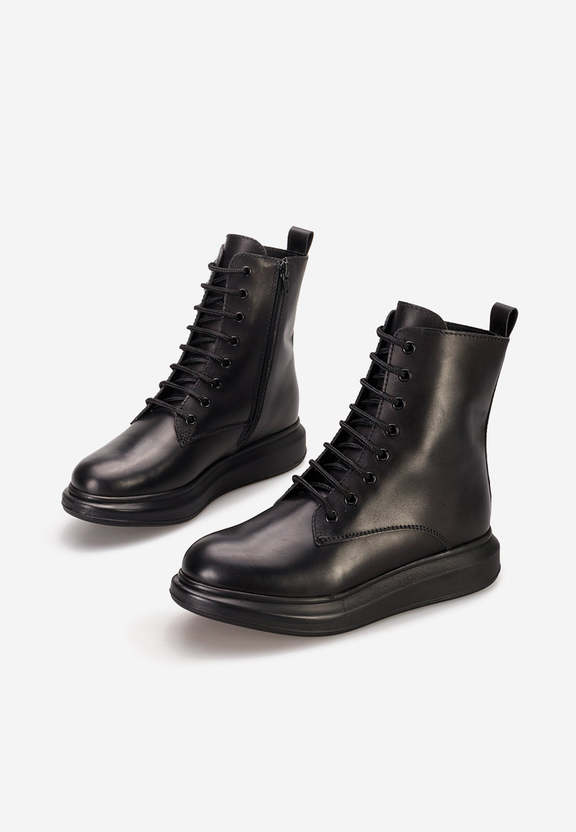 Cabera fekete női bőr bokacsizma