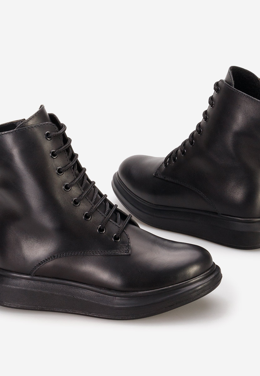 Cabera fekete női bőr bokacsizma