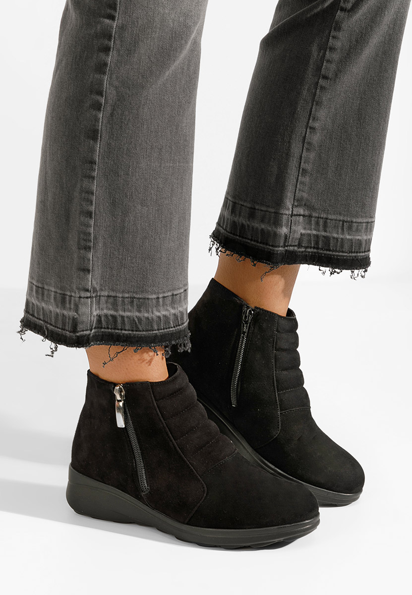 Soralia v2 fekete női bőr bokacsizma