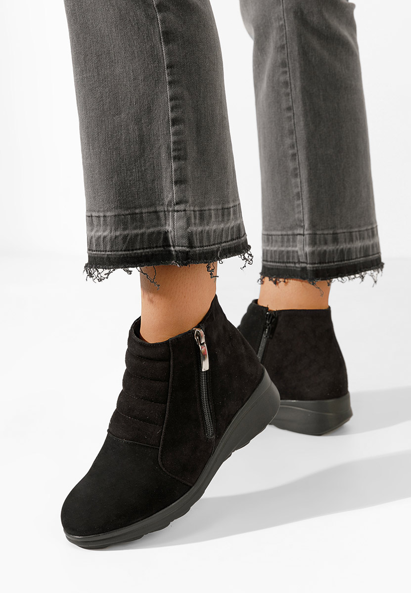 Soralia v2 fekete női bőr bokacsizma